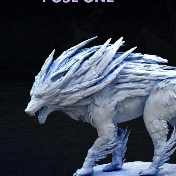 Arctic Wolves Ice Rime of the Frost Maiden 28mm Miniatures D&D Dungeons and Dragons Pathfinder Tabletop Mini Monster Mayhem Creature for RPG