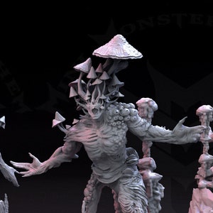 Myconid Brutes Large Resin Printed Mushroom Creature Miniatures Dungeons and Dragons Pathfinder Tabletop Mini Monster Mayhem Display or RPG