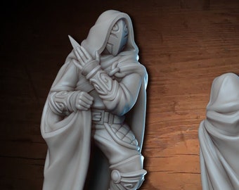Masked Assassin 28mm or 32mm D&D 3D Resin Print Miniature Dungeons and Dragons Pathfinder Tabletop Roleplaying Vae Victis Mini Character