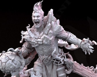 Gigante de Fuego Masculino 28mm Resina 3D Impresa Miniatura D&D Mazmorras y Dragones Pathfinder Mesa Mini Monstruo Mayhem para Display o RPG