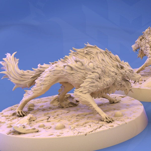 All-Seeing Canid Mutant Wolf 3D Resin 28mm Miniaturen Dungeons and Dragons Pathfinder Tabletop Mini Monster Mayhem Creature voor Display / RPG