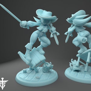 Female Goblin Knox Fencer Rogue Girl D&D 3D Resin Printed 28mm Miniature Dungeons and Dragons Pathfinder Tabletop Twin Goddess Display RPG