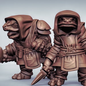 Boggard Rogue Toad Like Humanoids 28mm or 32mm D&D 3D Resin Printed Miniatures Dungeons and Dragons Pathfinder Tabletop for Display or RPG
