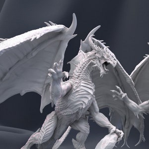 Red Dragon Gargantuan Huge Large and Medium Sizes 3D Resin Printed Miniature Dungeons and Dragons Pathfinder Tabletop - Mini Monster Mayhem