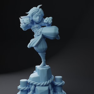 Mogu Female Goblin Monk Martial Artist D&D Resin 28mm 32mm Miniature Dungeons and Dragons DnD Pathfinder Tabletop Twin Goddess Display RPG
