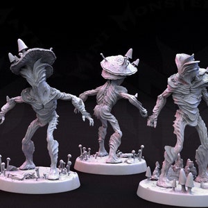 Myconid Watchers 3D Resin Printed Mushroom Creature Miniatures Dungeons and Dragons Pathfinder Tabletop Mini Monster Mayhem Display or RPG