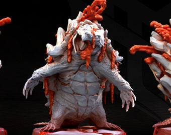 Magma Turtle Medium Fire Elemental - 3D Resin Printed D&D Miniature Dungeons and Dragons Pathfinder Mini Monster Mayhem Display Tabletop