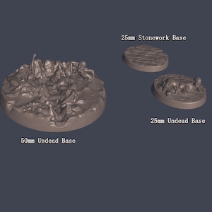 25mm and 50mm Bases for D&D Miniatures Dungeons and Dragons, Pathfinder, Tabletop RPG Mini Monster Mayhem Lich and Dungeon 3D Printed Bases