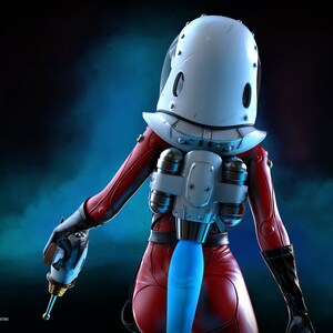 Suzie the Spacegirl SFW 1:10th y 14th Scale Figure Resin Model Kit Sin pintar 3D Resin Print by Ben Douglas of Ritual Casting imagen 7