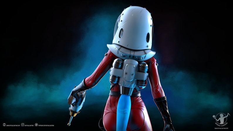 Suzie the Spacegirl SFW 1:10th y 14th Scale Figure Resin Model Kit Sin pintar 3D Resin Print by Ben Douglas of Ritual Casting imagen 7