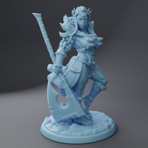 Orc Barbarian Queen 28mm 32mm 54mm 75mm Statue D&D Resin Miniature Dungeons and Dragons Pathfinder RPG Roleplaying Twin Goddess Royalty Mini
