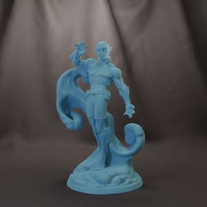 Psionic Sahuagin Sea Devil Aquatic 28mm 32mm 54mm 75mm Statue D&D Resin Miniature Dungeons and Dragons Roleplaying Twin Goddess Yeet Squad