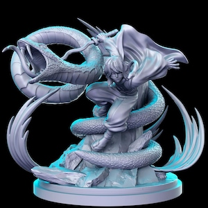 Obanai Serpent Hashira Fighter with Snake Kaburamaru 28mm 32mm D&D Resin Miniature Dungeons and Dragons Roleplaying RN Estudio RELEASE