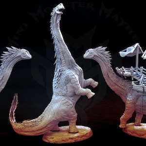 Long Neck Brontosaurus Dinosaurs 28mm D&D Resin Miniatures Dungeons and Dragons and Tabletop RPG Display or Roleplaying Mini Monster Mayhem