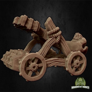 Dwarf-pult Dwarven Catapult 28mm and 32mm D&D 3D Resin Printed Miniature Dungeons and Dragons Pathfinder Tabletop RPG Fantasy Character