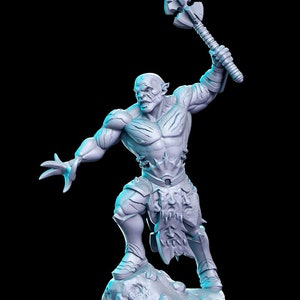 Azzarak Orc Chieftain Barbarian Resin Miniature Middle Earth 28mm 32mm Scale DND Pathfinder Tabletop Against the Shadows 2 RN Estudio