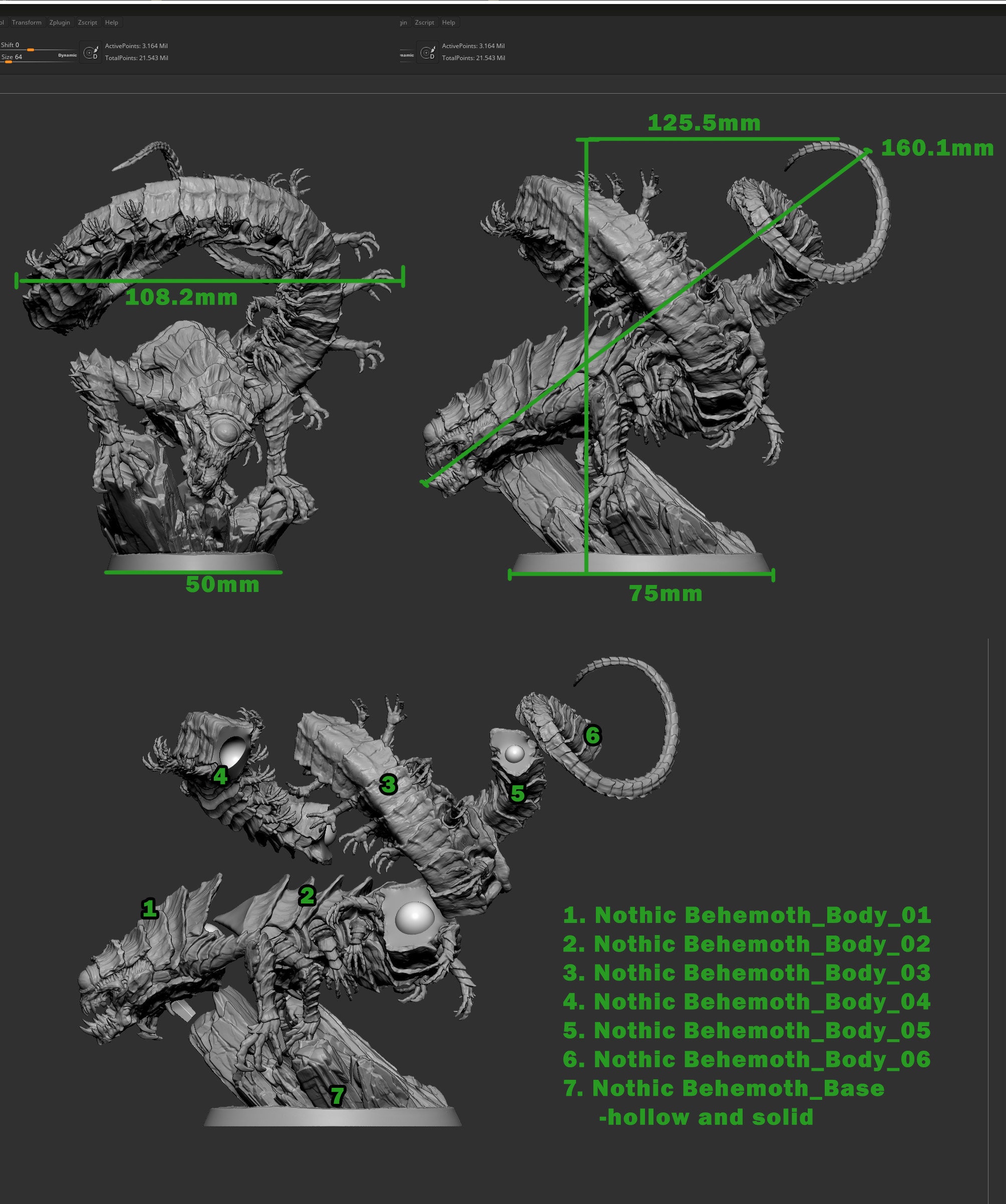Nothic Behemoth Gargantuan Aberration Monster 3D Printed Creature ...