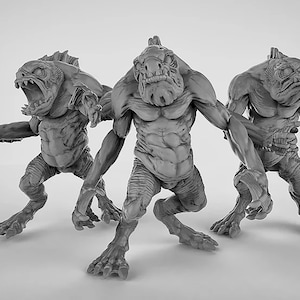 Deep Ones Aquatic Monster Creature D&D 3D Printed 28mm Miniatures - Dungeons and Dragons, Pathfinder, Tabletop - for Display or Role Playing