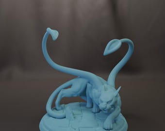 Tiefling Ranger with Displacer Beast Miniature by Twin Goddess Resin Figure Reforged II