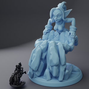 Goblin Female at Altar 1:12 Scale Statue (Can Hold Full Dice) D&D Resin Model Dungeons and Dragons Pathfinder RPG Roleplaying Twin Goddess