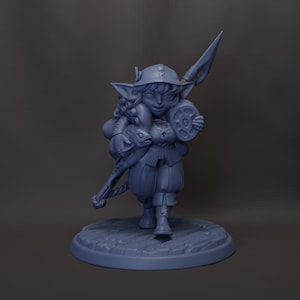 Minnow Cute Female Goblin Fisher 28mm 32mm 54mm Mini 75mm Statue D&D Resin Miniature Dungeons Dragons Roleplaying Twin Goddess Grumblekneads