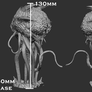 Intellect Overlord Resin Printed Underdark Creature Dungeons and Dragons Pathfinder Mini Monster Mayhem Figures for Display Tabletop RPG image 2