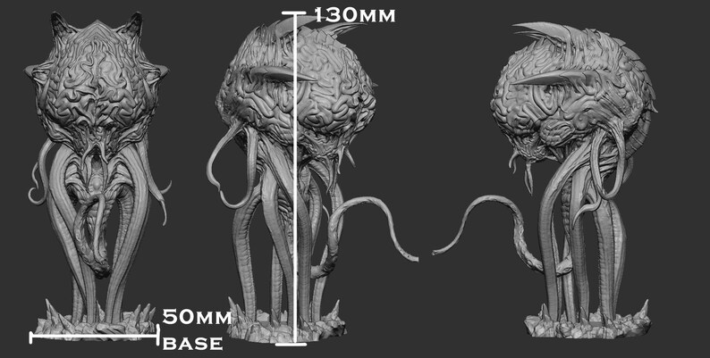 Intellect Overlord Resin Printed Underdark Creature Dungeons and Dragons Pathfinder Mini Monster Mayhem Figures for Display Tabletop RPG image 2