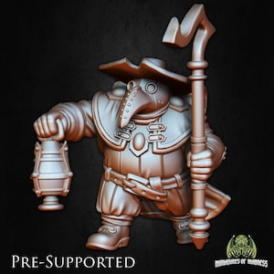 Mormor Sourbeard Plague Doctor 28mm 32mm D&D Resin Mini Dungeons Dragons Pathfinder Tabletop RPG Character Miniatures of Madness Villagers