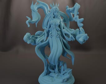 Sexy Genasi Queen W/Spells D&D 3D Resin 28mm Miniature Dungeons and Dragons DnD Pathfinder Tabletop Twin Goddess Display or RPG Bloom Crew