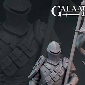 Enlarged Human Knight W/ Frog Helm 54mm Resin Miniature Dungeons and Dragons Pathfinder Tabletop Galaad Miniatures Display RPG Back from War