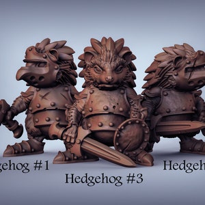 Igel Schwert Ritter 28 mm oder 32 mm Miniaturen 3D Resin Gedruckt Dungeons and Dragons, Pathfinder, Tabletop für Display oder Redwall style RPG