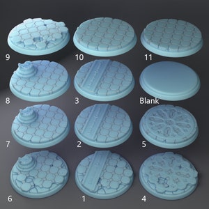 Temple Stone Tile Floor Style Argyle Blank Round 25mm or 32mm Resin Bases Dungeons and Dragons Pathfinder Tabletop Twin Goddess Magical Girl
