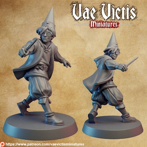 Trollkarlens lärling Mini 28 mm 32 mm D&D Resin Miniatyr Dungeons and Dragons Pathfinder Bordsrollspel Vae Victis More Magic and Steel