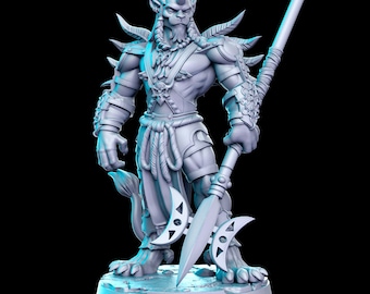 Kihmari Fantasy Guardian 28 mm o 32 mm Miniatura de resina D&D Dungeons and Dragons Pathfinder Juego de rol RN Estudios Minis Classic JRPG Vol 13