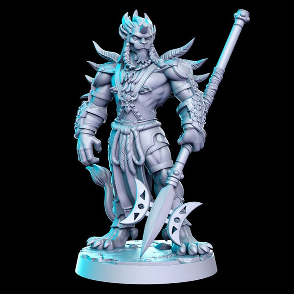 Kihmari Fantasy Guardian 28mm or 32mm D&D Resin Miniature Dungeons and Dragons Pathfinder Roleplaying RN Estudios Minis Classic JRPG Vol 13