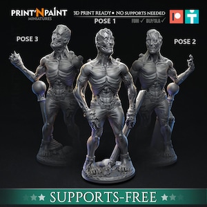 Stitched Undead City Zombie Grouping 28mm or 32mm D&D Resin Miniature Dungeons and Dragons Roleplaying Print&#39;N Paint Zombie Laboratory