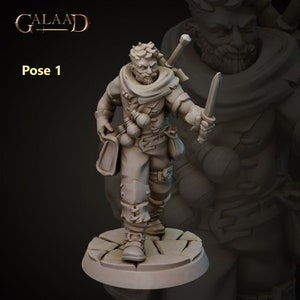 Male Bandit Robber Rogue Thief 32mm 28mm Resin Miniature Dungeons and Dragons Pathfinder Tabletop Galaad Miniatures Display Bandits
