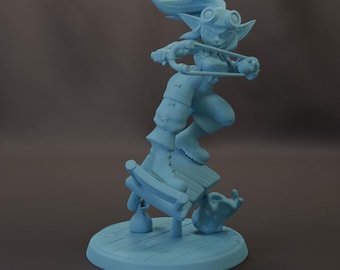 Goblin Knox Alquimista Feminino D&D 3D Resina Impressa 28 mm Miniatura Dungeons and Dragons Pathfinder Mesa Twin Goddess Display ou RPG