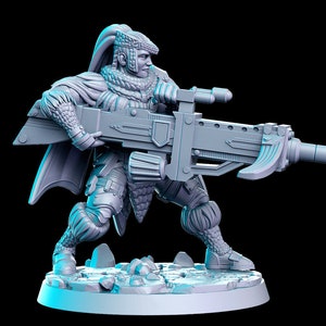 Muacaitl Bowgun wielding hunter D&D Resin Printed 32mm / 28mm Miniature Dungeons Dragons Pathfinder RPG RN Estudio