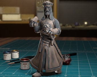 Rey Arturo 28 mm o 32 mm Miniatura de resina D&D Dungeons and Dragons Pathfinder RPG Juego de rol TytanTroll Minis