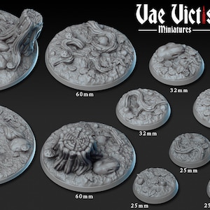 Forest Bases for D&D Miniatures 28mm 32mm 60mm and 100mm - Dungeons and Dragons, Pathfinder, Tabletop Vae Victis Display or 28mm Roleplaying