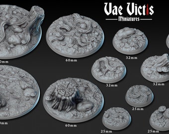 Forest Bases for D&D Miniatures 28mm 32mm 60mm and 100mm - Dungeons and Dragons, Pathfinder, Tabletop Vae Victis Display or 28mm Roleplaying