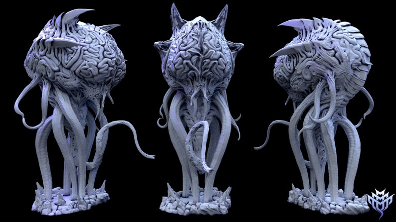 Intellect Overlord Resin Printed Underdark Creature Dungeons and Dragons Pathfinder Mini Monster Mayhem Figures for Display Tabletop RPG image 1