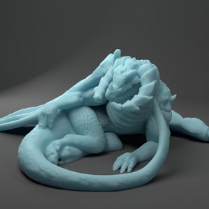 Sexy Dragon Gold and Black Variants D&D 3D Resin Printed 28mm Miniature Dungeons and Dragons Pathfinder Tabletop Twin Goddess Display or RPG