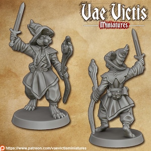 Rabbit Folk Wizard Mini 28mm 32mm D&D Resin Miniature Dungeons and Dragons Pathfinder Tabletop Roleplaying Vae Victis Fairy Realm Character