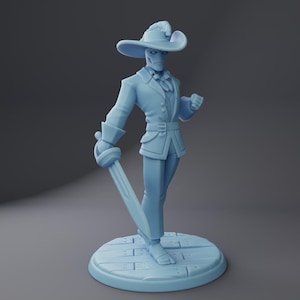 Warforged Swashbuckler Musketeer 28mm 32mm 54mm Mini or 75mm Statue D&D Resin Miniature Dungeons Dragons Roleplaying Twin Goddess Murder Hug