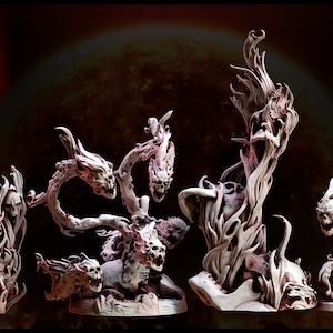 Possessed Flaming Skulls 28mm 32mm D&D Resin Miniature Dungeons and Dragons Pathfinder RPG Roleplaying Mini Monster Mayhem Inferno All Burn