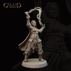 Female Mage Casting Sorceress Wizard 28mm 32mm 54mm Resin Miniature Dungeons and Dragons Pathfinder Tabletop Galaad Minis D&D Pathfinder