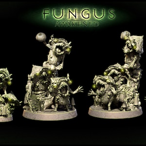 Myconid Spud Gang Mushroom 28mm 32mm D&D Resin Miniature Dungeons and Dragons Pathfinder RPG Roleplaying Mini Monster Mayhem Fungus Awakened