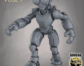 Warforged Unarmed Android Soldiers Skynet AI Sentients 28 mm 32 mm D&D Resin Miniatuur Dungeons and Dragons Rollenspel Duncan Luca Neon Grove